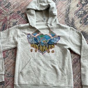 Vintage hoodie with cut neck line